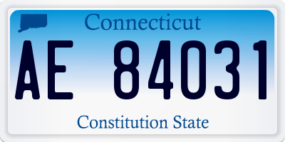 CT license plate AE84031