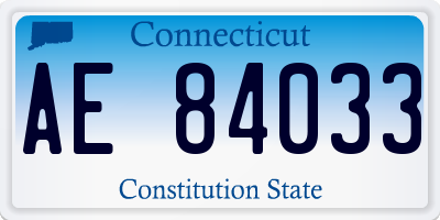 CT license plate AE84033