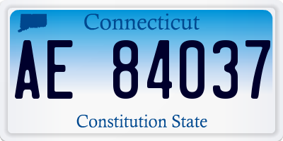 CT license plate AE84037