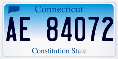 CT license plate AE84072