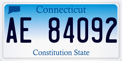 CT license plate AE84092