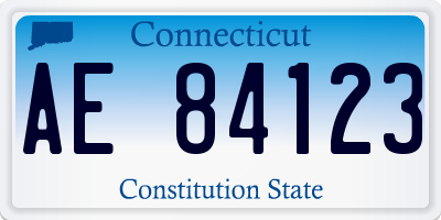 CT license plate AE84123
