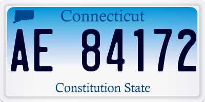 CT license plate AE84172