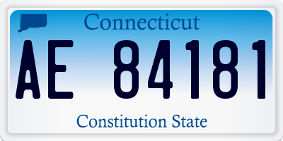 CT license plate AE84181