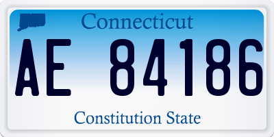CT license plate AE84186