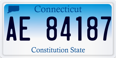 CT license plate AE84187