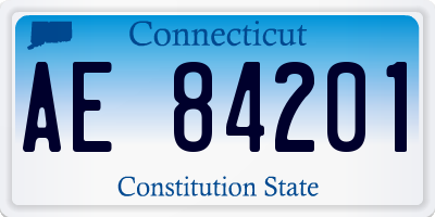 CT license plate AE84201