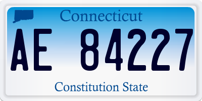 CT license plate AE84227