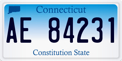 CT license plate AE84231