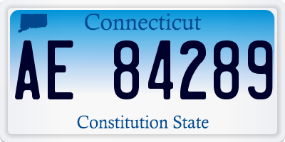 CT license plate AE84289