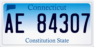 CT license plate AE84307