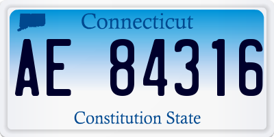 CT license plate AE84316