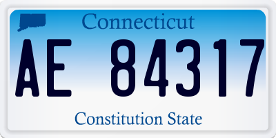 CT license plate AE84317