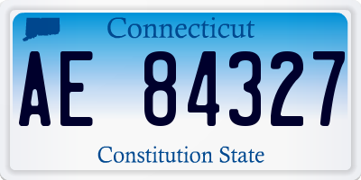 CT license plate AE84327