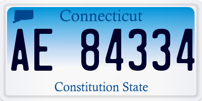 CT license plate AE84334