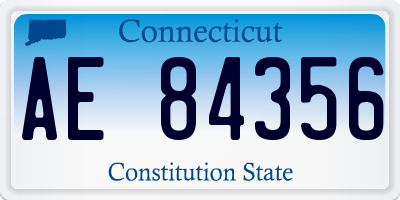 CT license plate AE84356