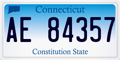 CT license plate AE84357