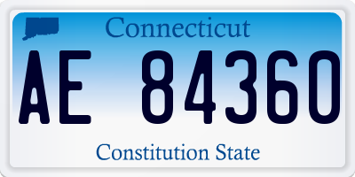 CT license plate AE84360