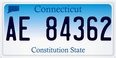 CT license plate AE84362
