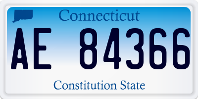 CT license plate AE84366