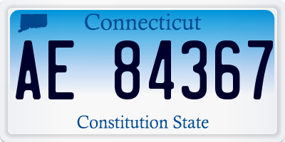 CT license plate AE84367