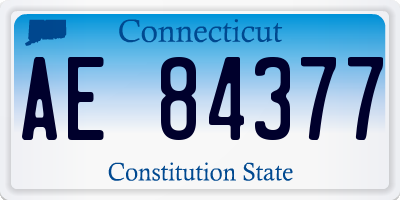 CT license plate AE84377