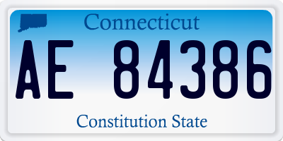 CT license plate AE84386