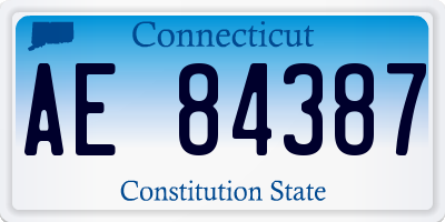 CT license plate AE84387