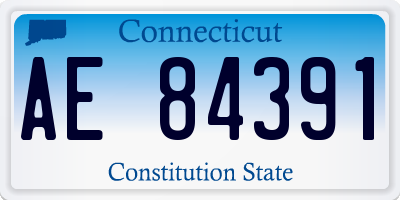 CT license plate AE84391