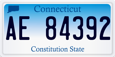 CT license plate AE84392