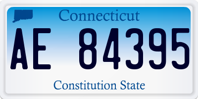 CT license plate AE84395