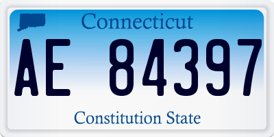 CT license plate AE84397