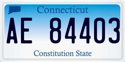 CT license plate AE84403