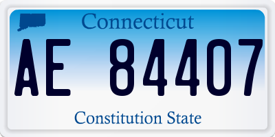 CT license plate AE84407