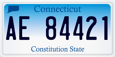 CT license plate AE84421