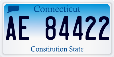 CT license plate AE84422