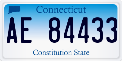CT license plate AE84433