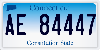 CT license plate AE84447