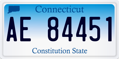 CT license plate AE84451