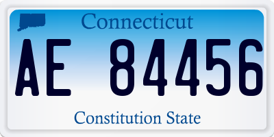 CT license plate AE84456