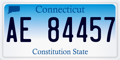 CT license plate AE84457