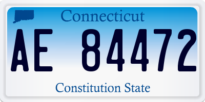 CT license plate AE84472