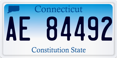 CT license plate AE84492
