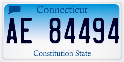 CT license plate AE84494
