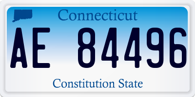 CT license plate AE84496