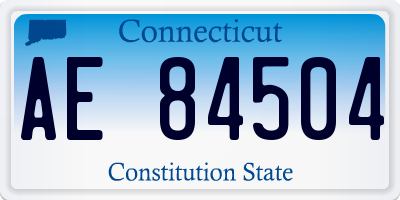CT license plate AE84504