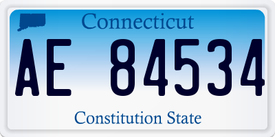 CT license plate AE84534