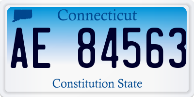 CT license plate AE84563