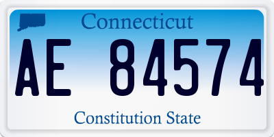 CT license plate AE84574