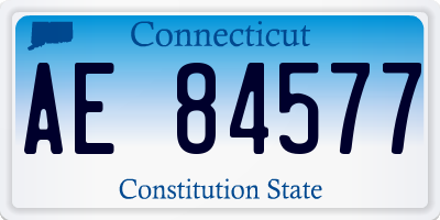 CT license plate AE84577
